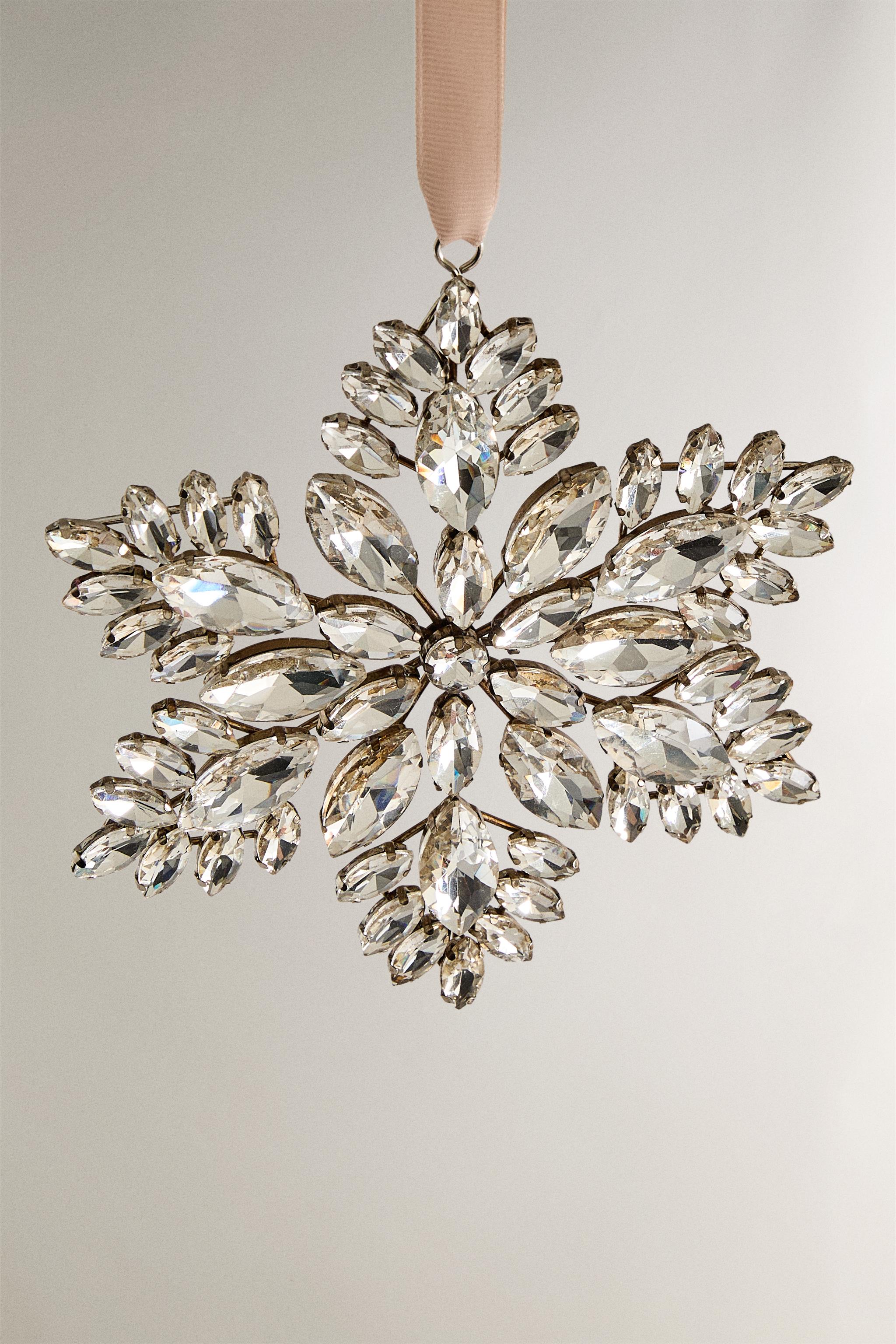 GLASS STAR CHRISTMAS TREE ORNAMENT