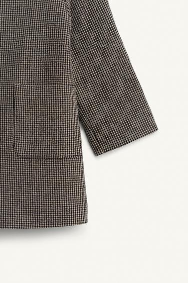 LIMITED EDITION HOUNDSTOOTH WOOL BLEND COAT - Ecru / Black by Zara