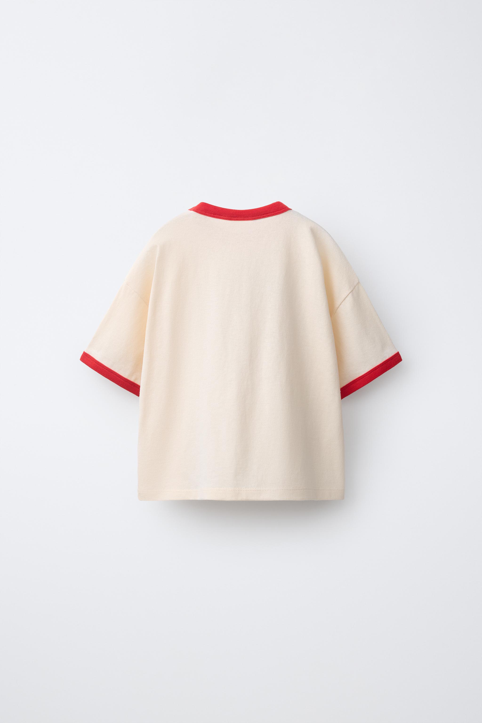 Детские футболки Zara MICKEY MOUSE & PLUTO © DISNEY CONTRAST TRIM T-SHIRT — фото 3