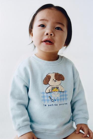 TERRY DOG SWEATSHIRT - Light blue by Zara
