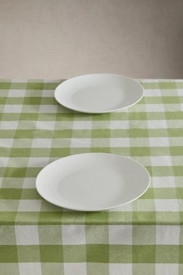 NAPPE COTON VICHY - Vert de Zara - Image 1