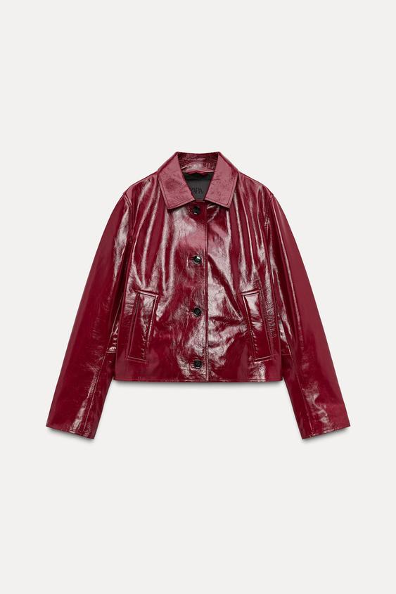 ZW COLLECTION KOŽENÁ BUNDA, LIMITOVANÁ EDICE - Světle červená od Zara - Obrázek 3