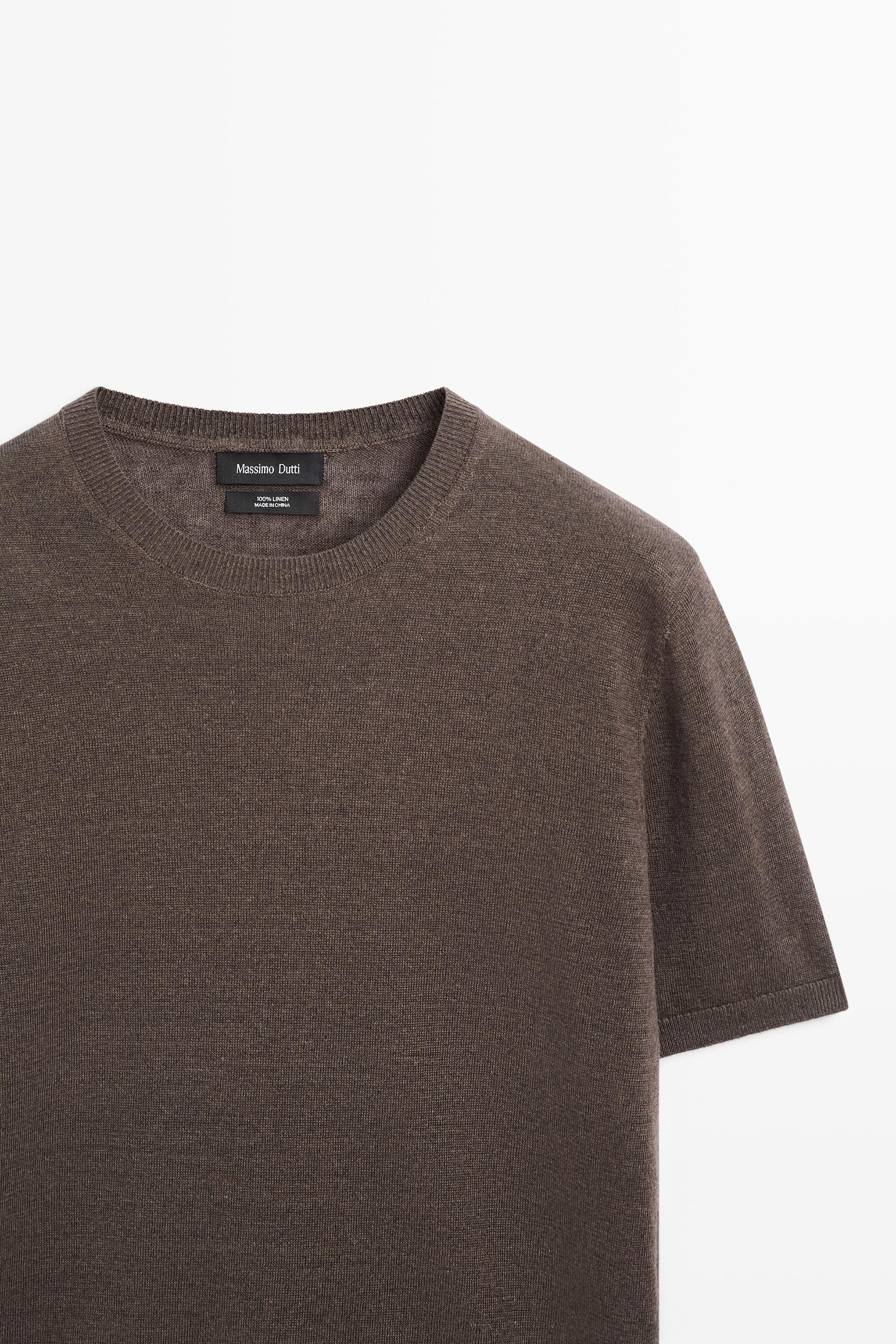 Lightweight 100% linen knit T-shirt