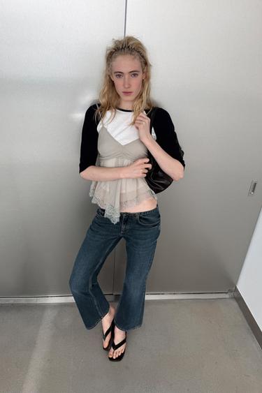 GEORGETTE LACE TOP - Grey by Zara - Image 3