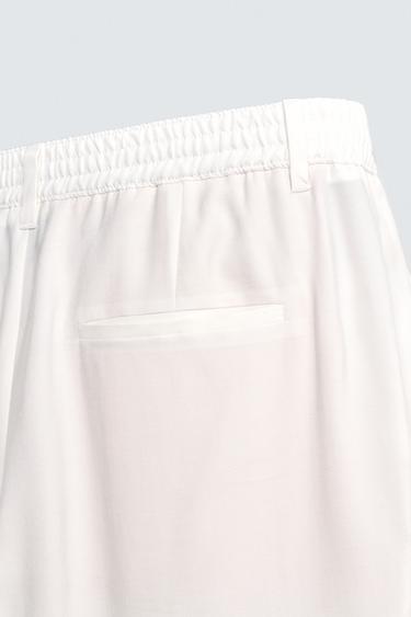PANTALON COUPE DÉCONTRACTÉE PLIS - Blanc de Zara - Image 9