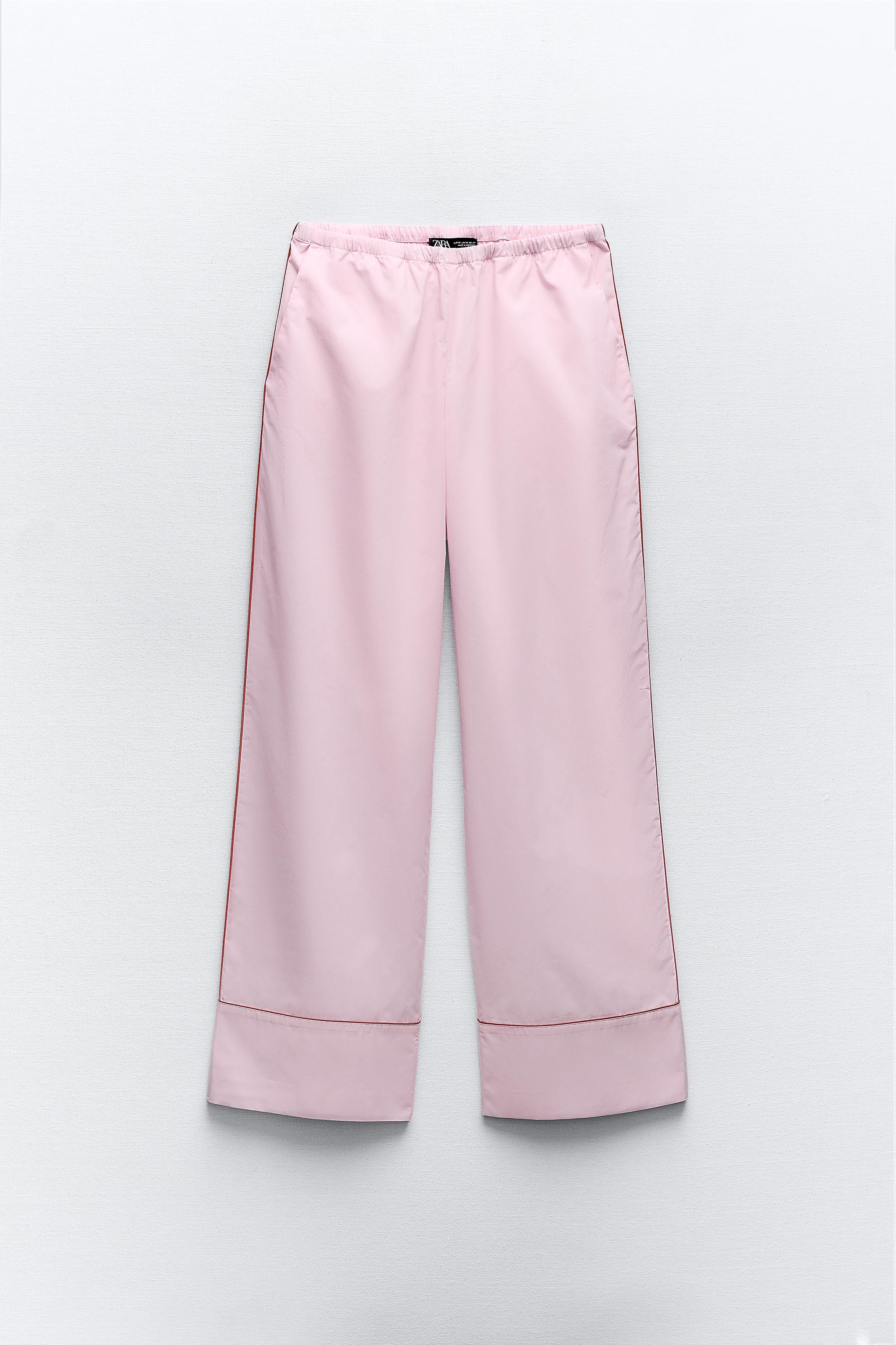 PYJAMA-STYLE TROUSERS WITH TRIMS - Pink