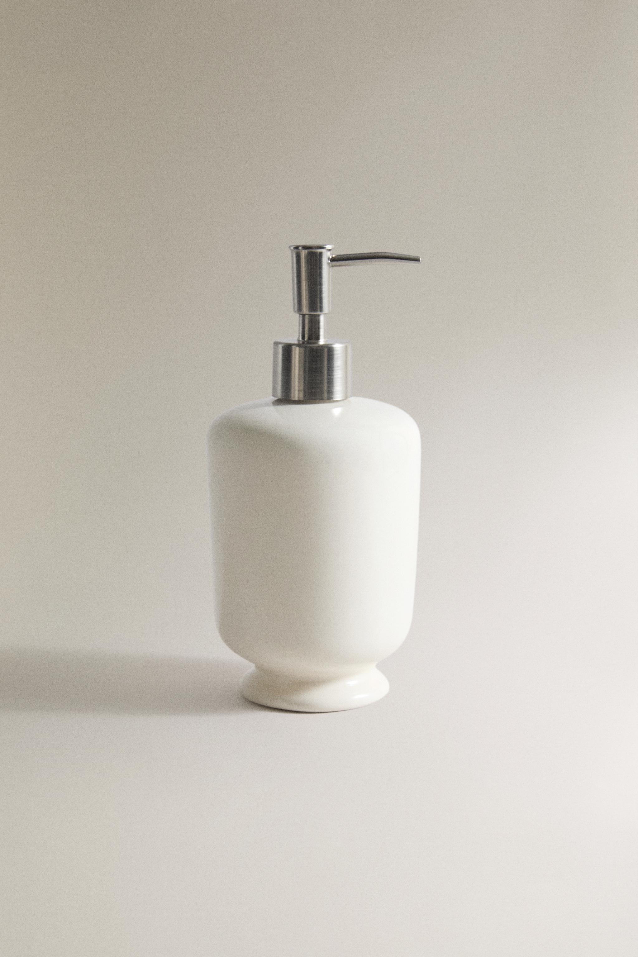 CREAM CERAMIC SOAP DISPENSER — Cream