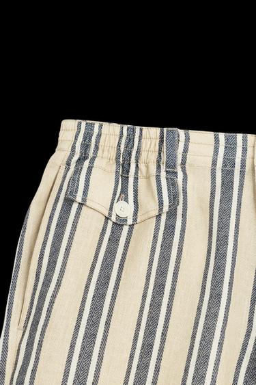Zara STRPD SHORTS - Ecru / Blue