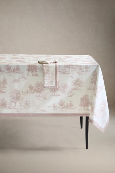 TOILE DE JOUY PRINTED TABLECLOTH - Pink by Zara - Image 0
