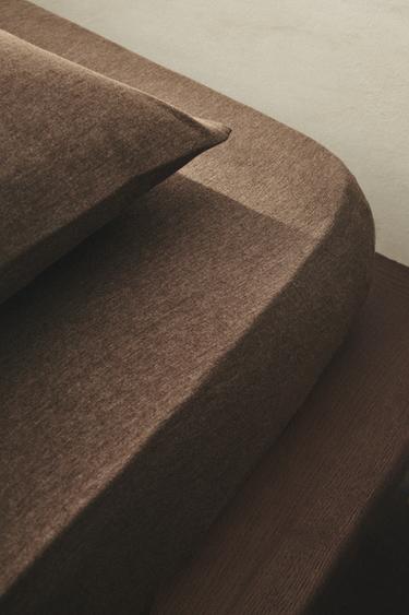 COTTON JERSEY MODAL FITTED SHEET (140GxM²) | 30 CM HEIGHT - Brown by Zara - Image 4