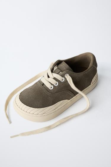 ZARA TIMELESS - LEATHER PLIMSOLLS - Khaki Green by Zara - Image 2