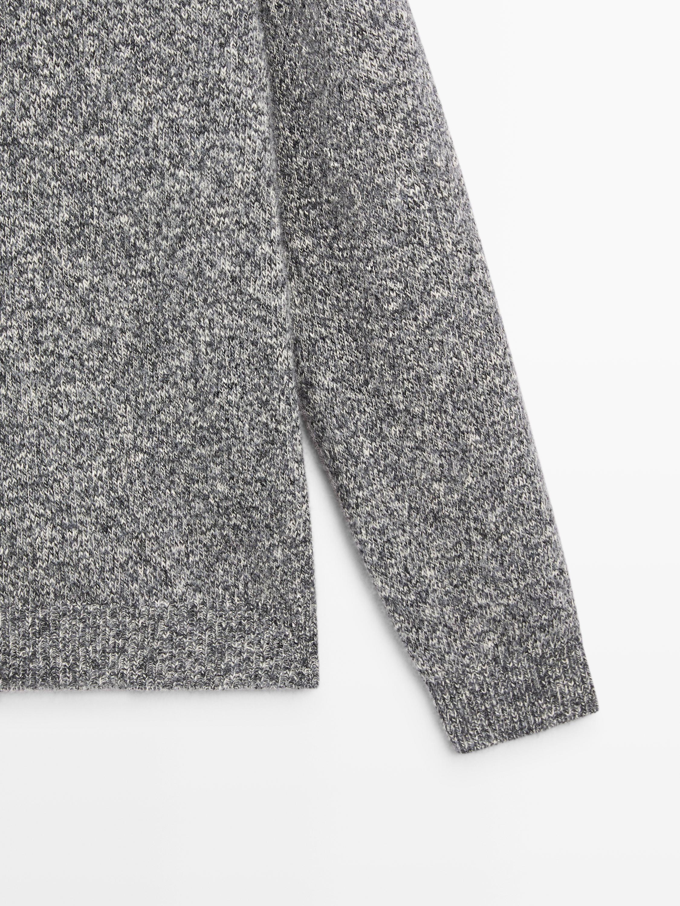 Knit mouliné cotton and wool sweater