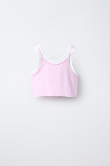 ДВУХСЛОЙНЫЙ ТОП КОНТРАСТНОГО ЦВЕТА — РОЗОВЫЙ от Zara