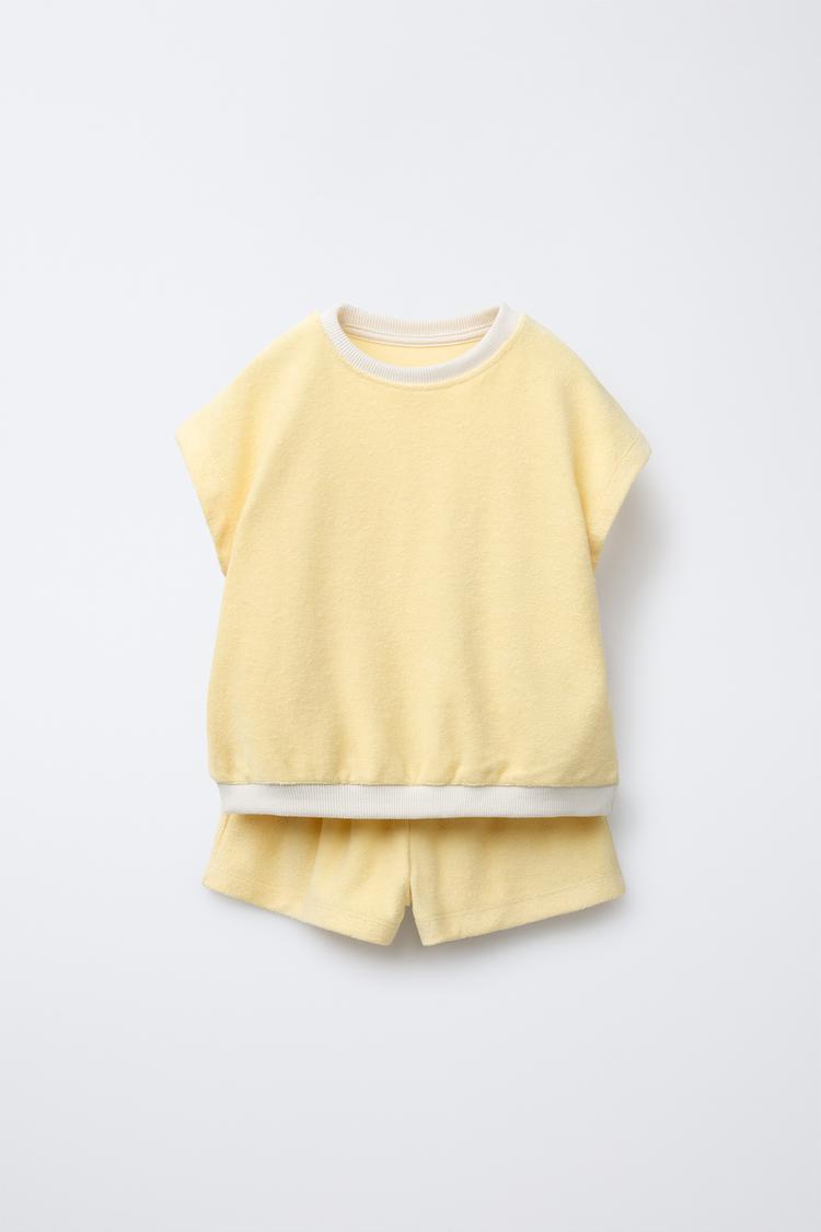 TOWEL T-SHIRT AND BERMUDA SET