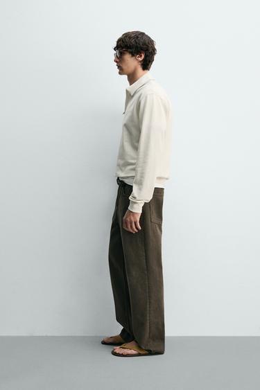 SWEAT POLO À ZIP - Écru de Zara - Image 3