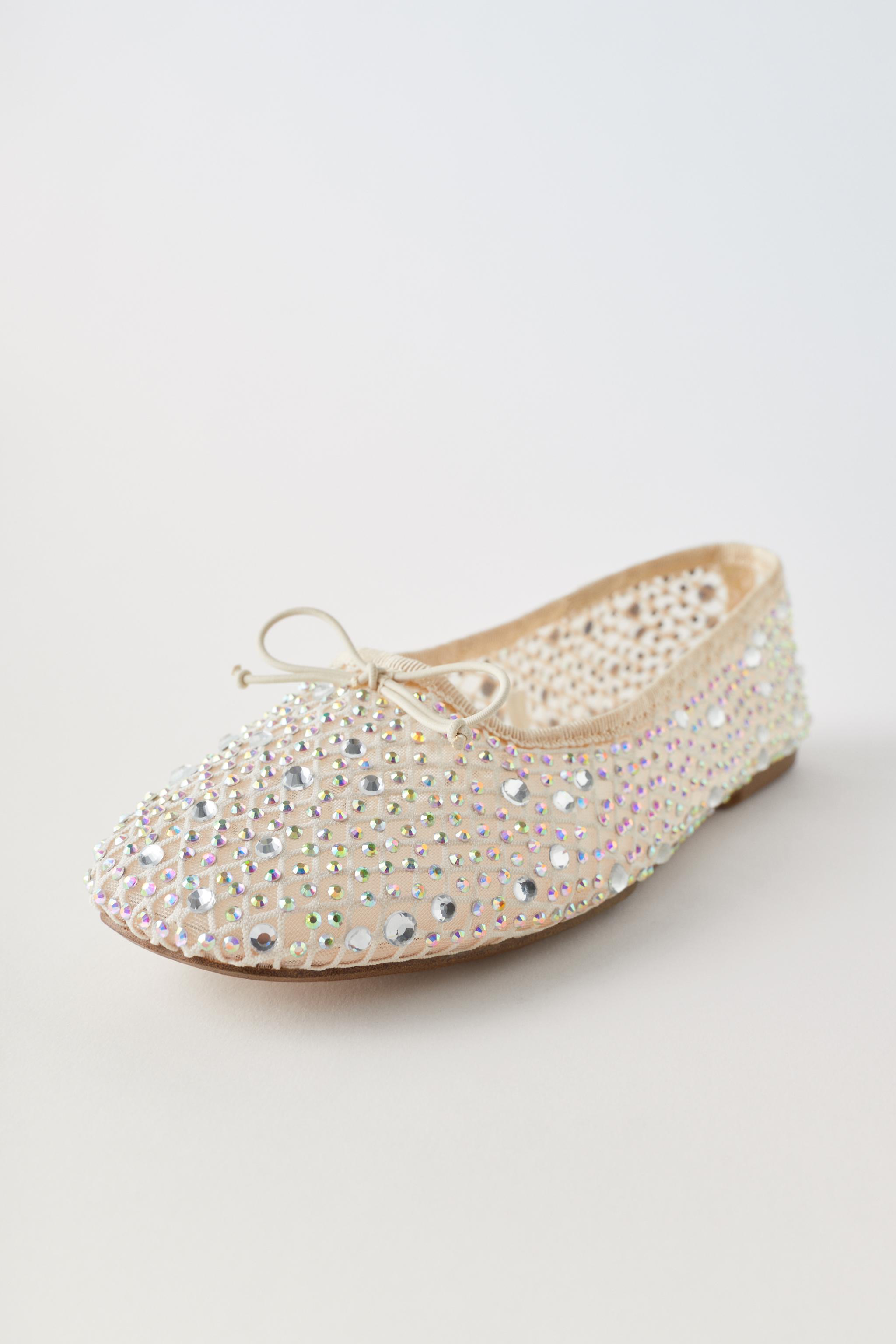 White sparkly ballet on sale flats