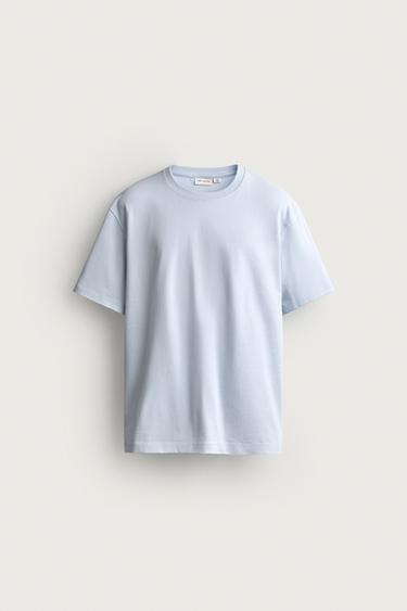 Zara 重磅短袖 T 恤 - 淺天藍色