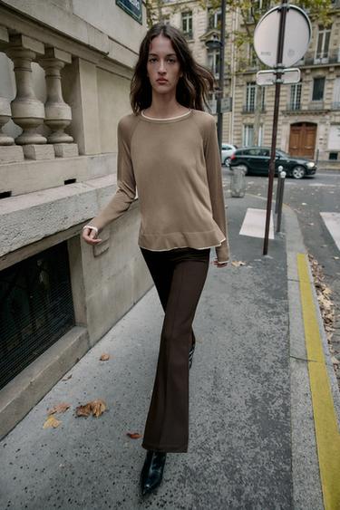 PLETENÝ SVETER DVÍČKOVÝ - Norková zn. Zara