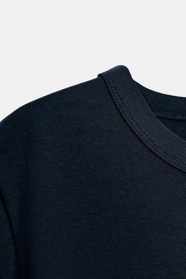 INTERLOCK SHORT SLEEVE T-SHIRT - Navy blue by Zara - Image 5