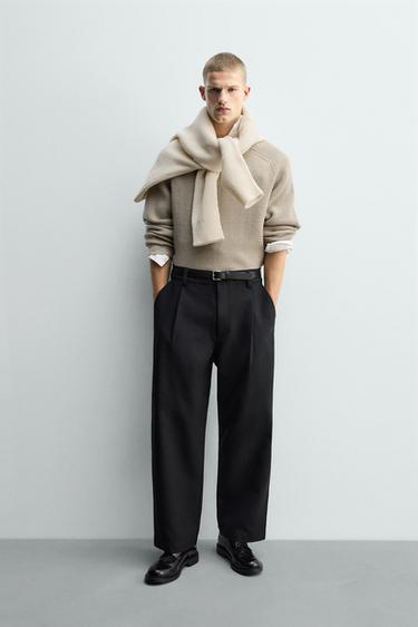 Zara TEKSTUURNE KAMPSUN, BOXY FIT - Beež