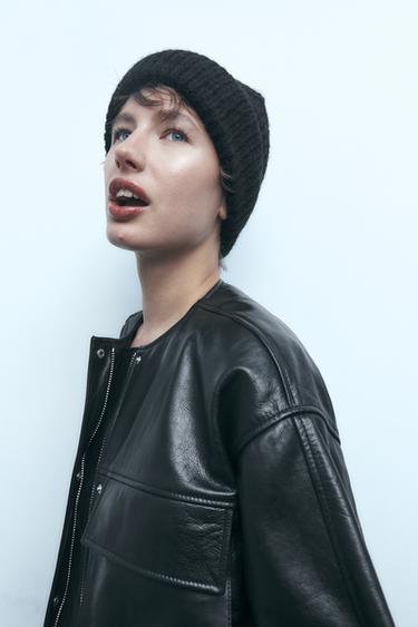 ШАПКА БИНИ С УЗОРОМ «РОМБЫ» — ЧЕРНЫЙ от Zara — изображение 0