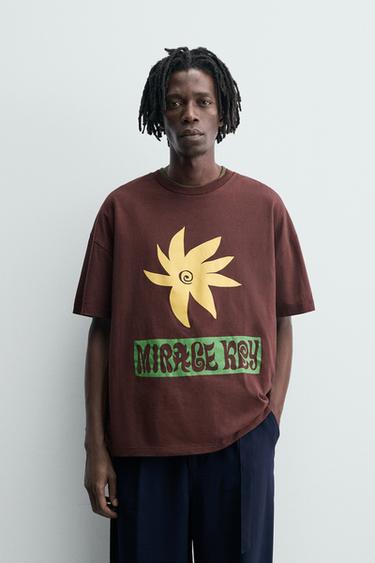 ФУТБОЛКА С НАДПИСЬЮ — ШОКОЛАДНЫЙ от Zara