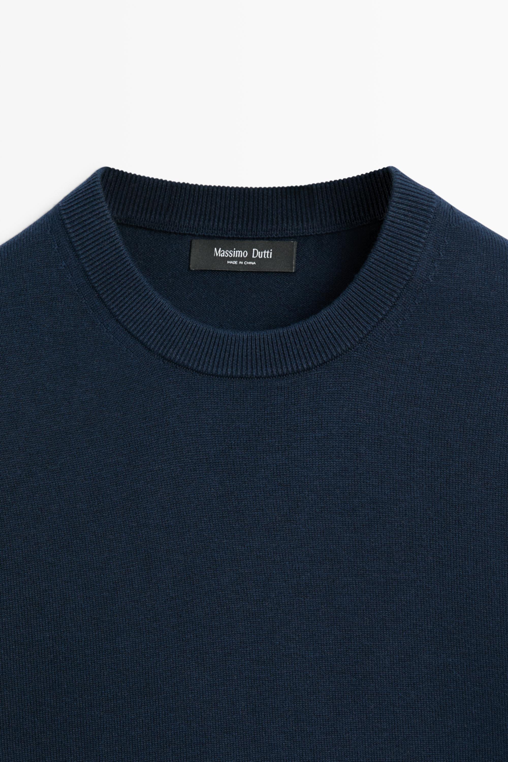 Cotton blend knit sweater