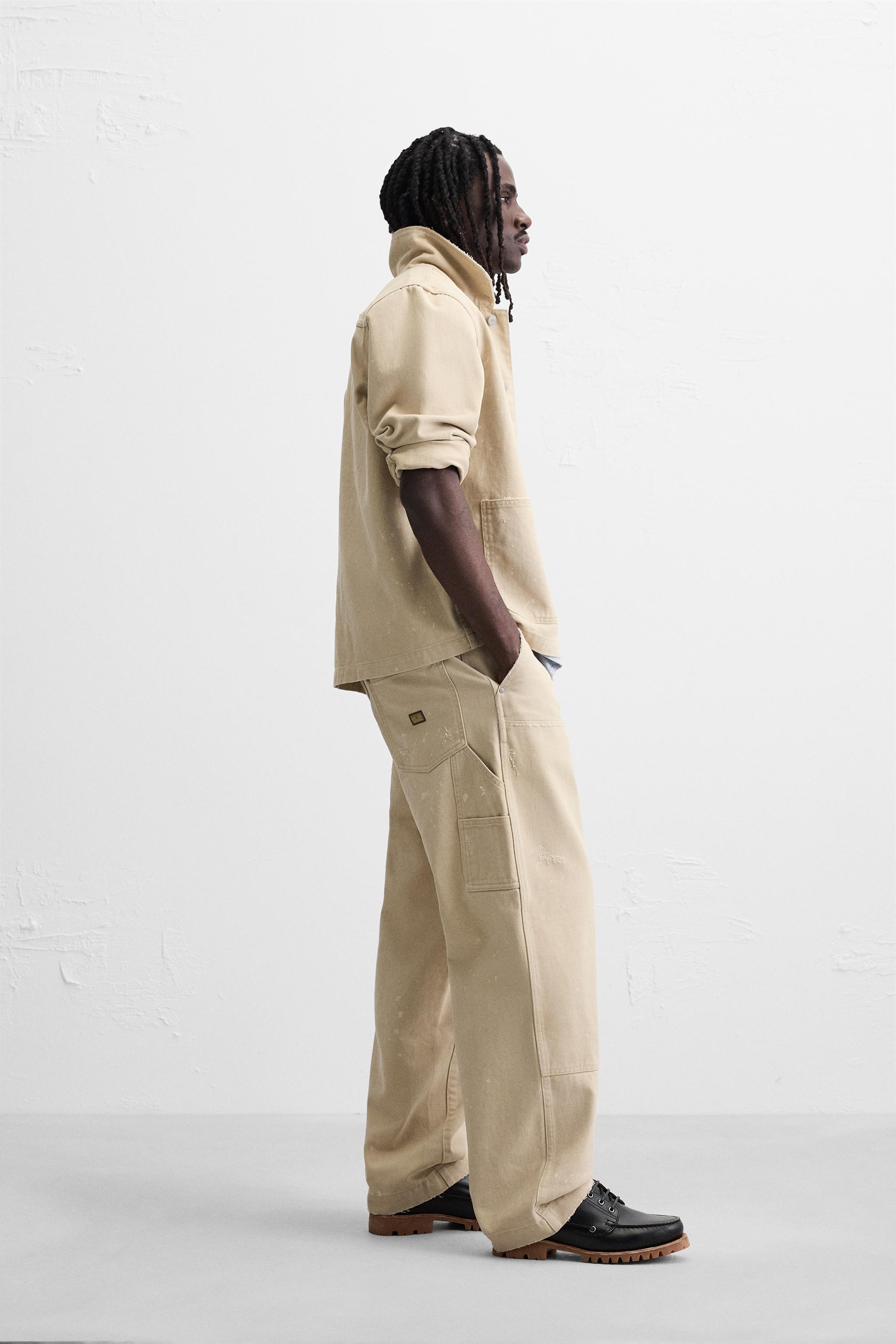 SPLATTER CARPENTER PANTS - Ecru | ZARA United States