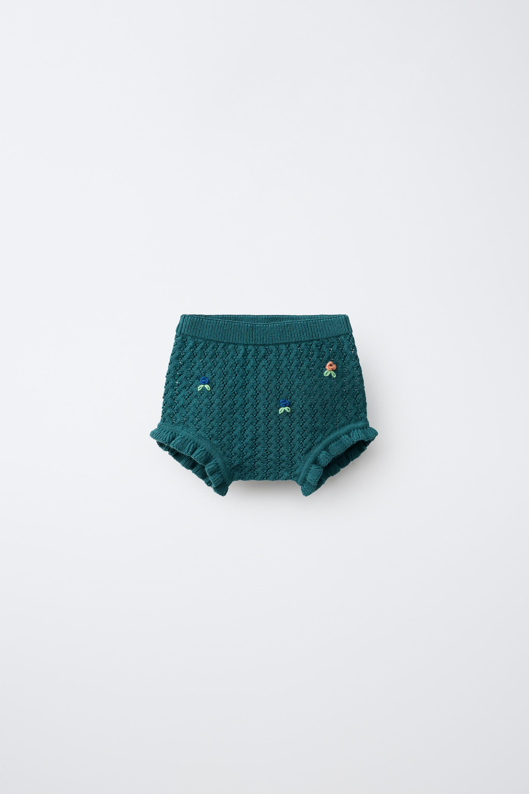 Трусы KNIT для детей, вышивка, цветочный принт — Zara