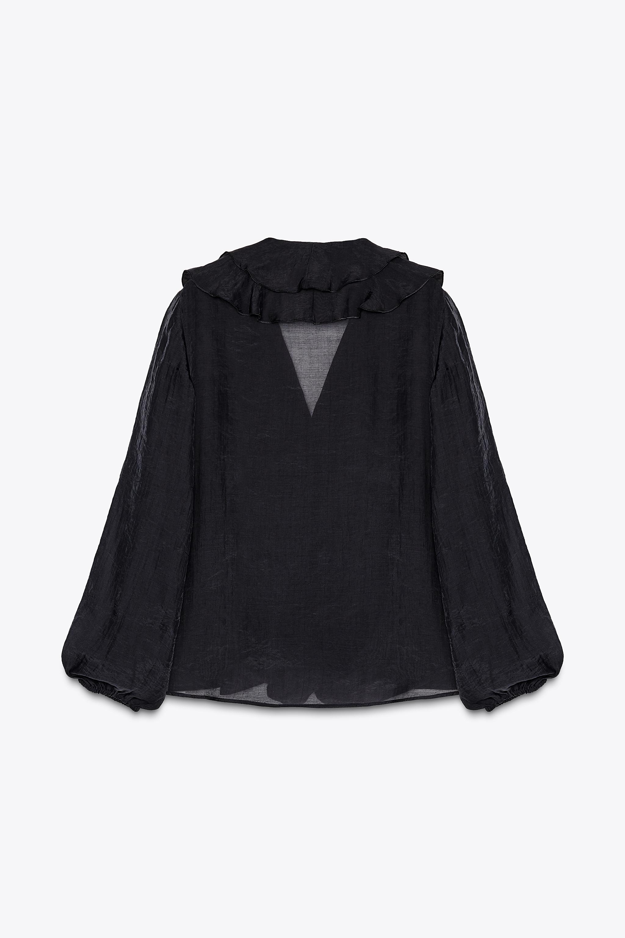 ZW COLLECTION RUFFLED SHIRT - Ecru | ZARA United States