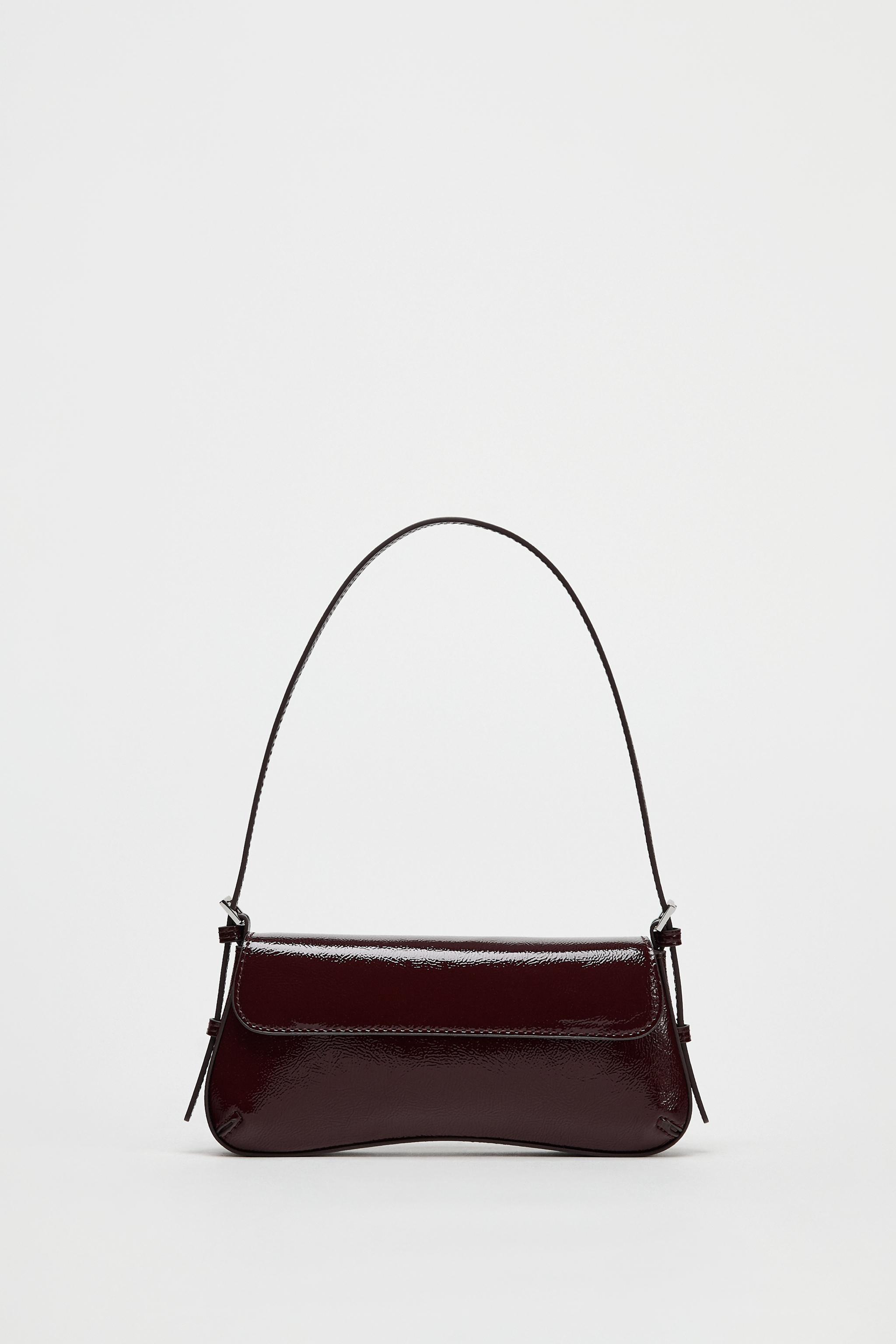 SHOULDER BAG WITH FLAP Burgundy Red ZARA United Kingdom