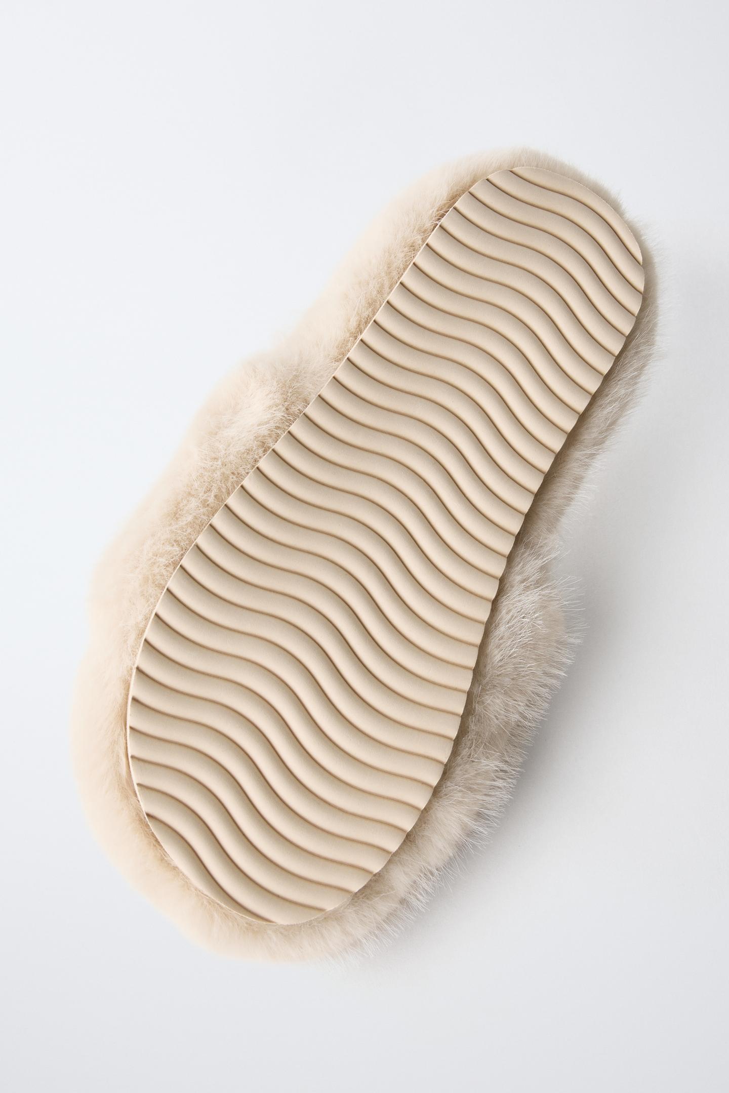 Детские сандалии Zara Hannah Montana © Disney Faux Fur, цвет: Молочный белый — фото 7