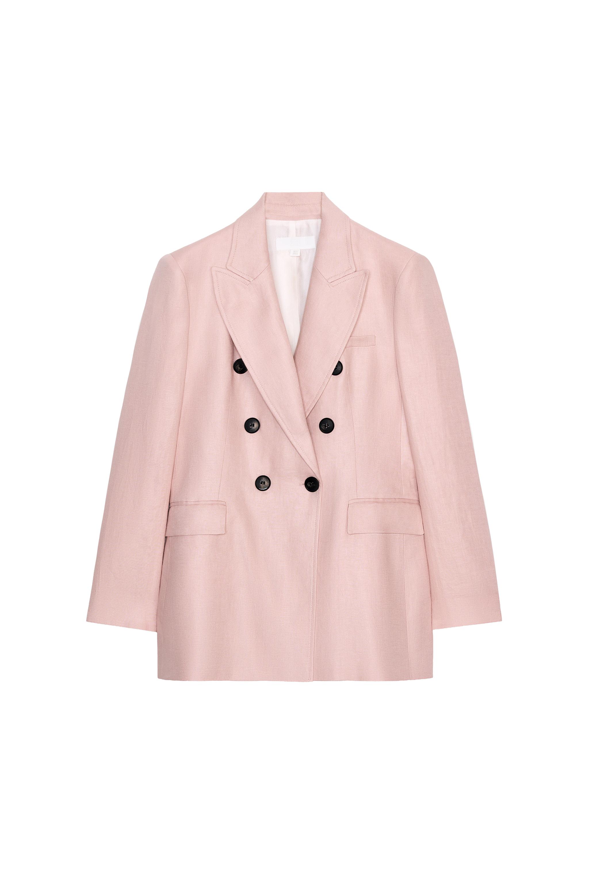 100% LINEN DOUBLE-BREASTED BLAZER