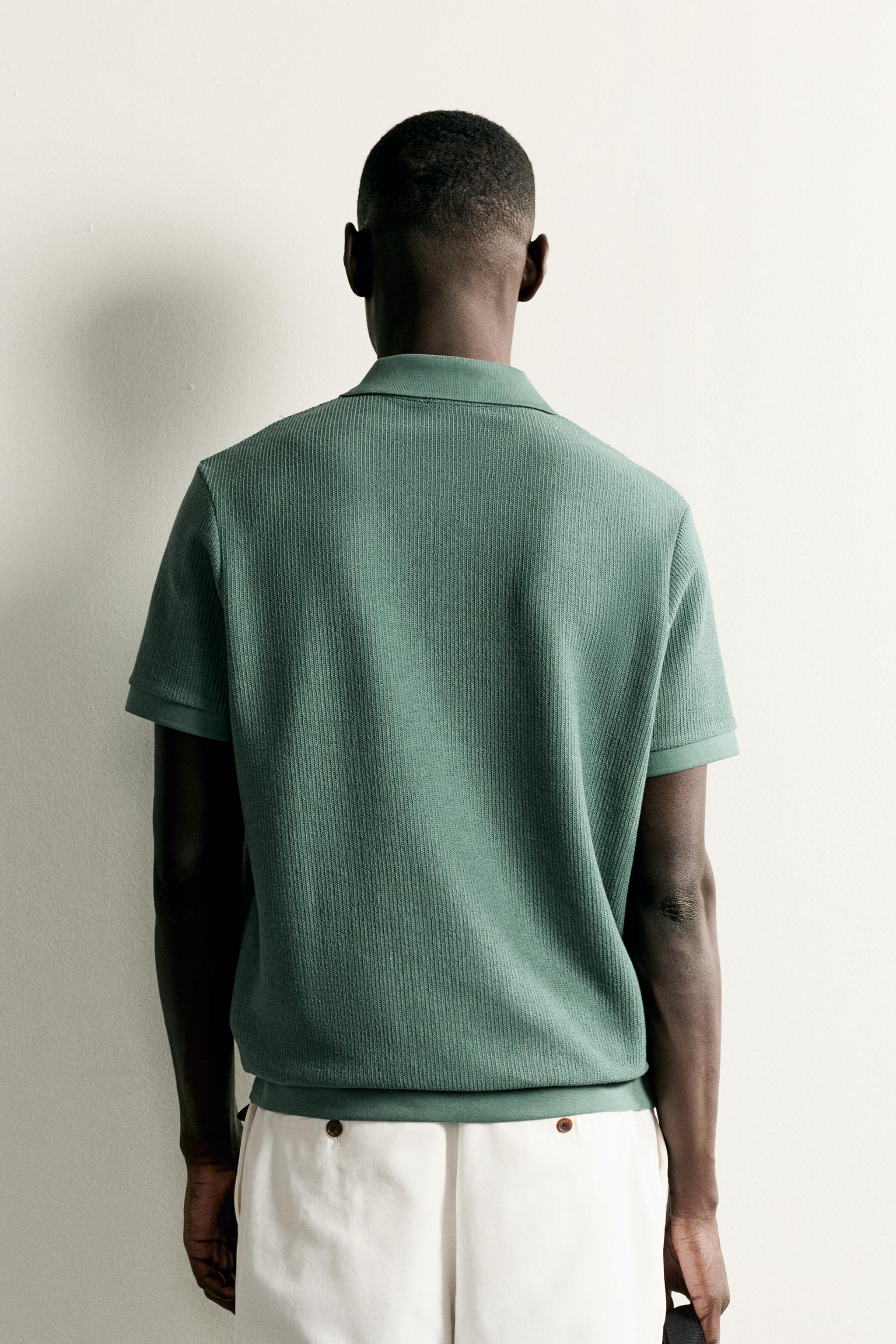 Мужские рубашки Zara REGULAR FIT ZIP POLO SHIRT — фото 3