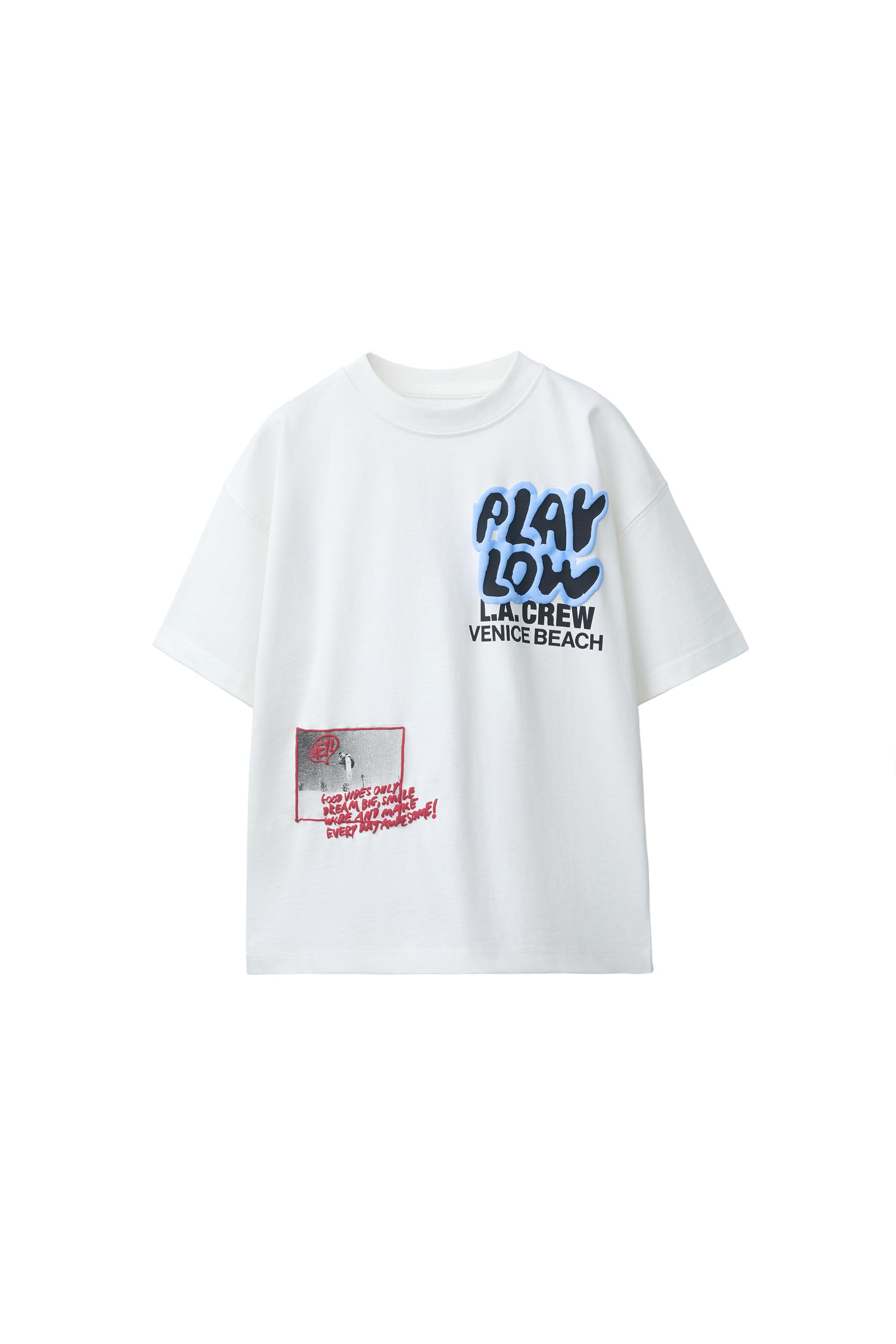 RAISED PRINT T-SHIRT - White | ZARA Canada