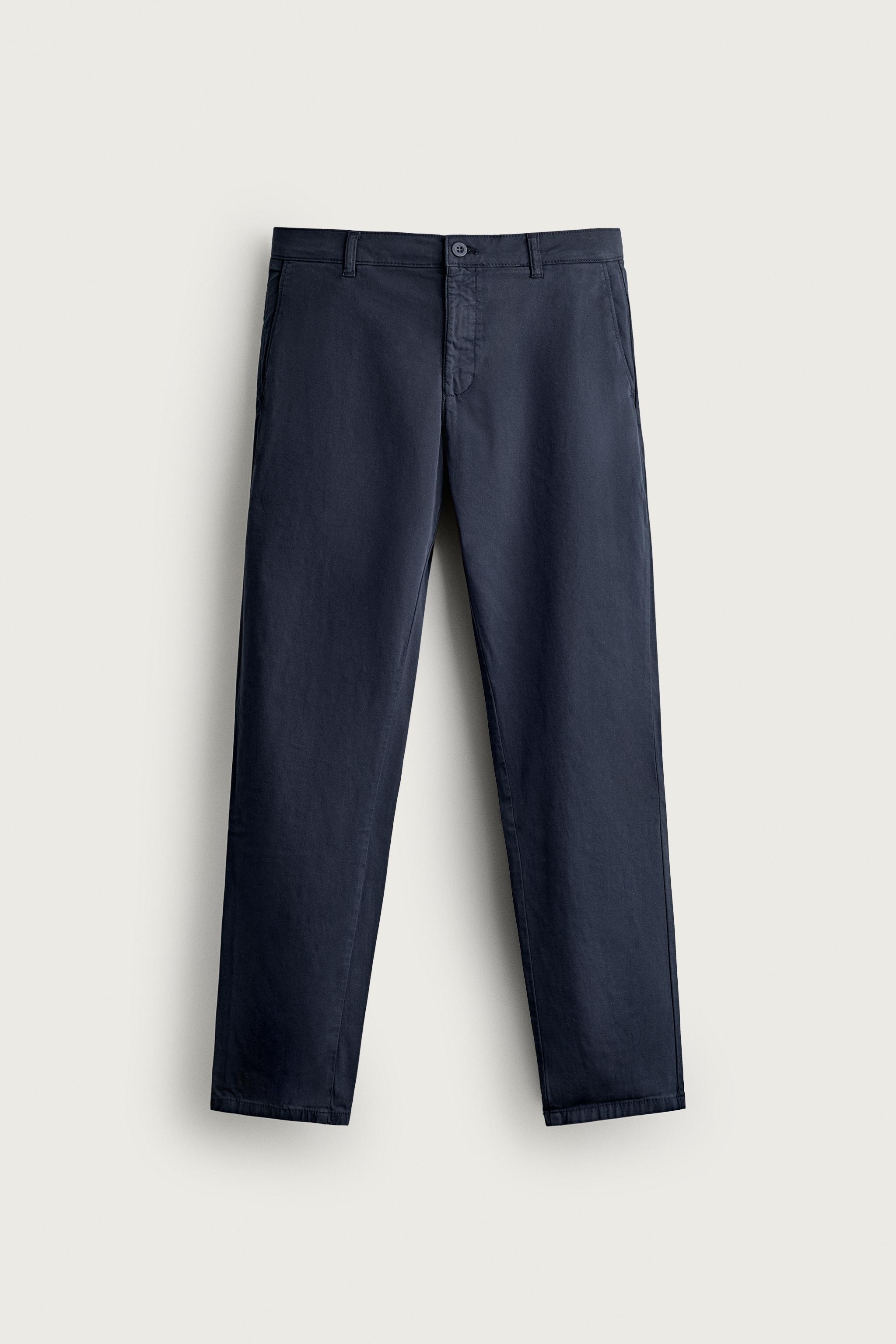 SKINNY FIT CHINO PANTS — Navy blue