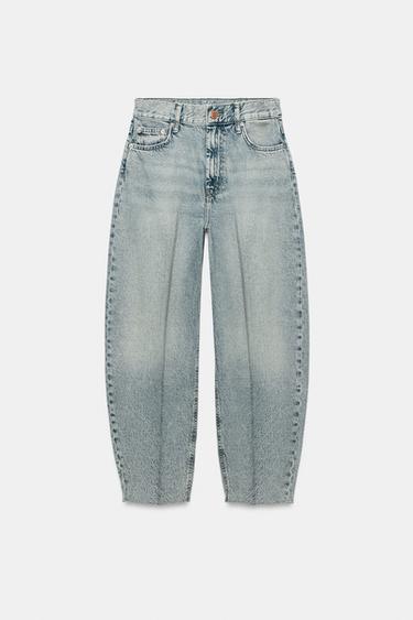 JEANS ZW COLLECTION TAPERED TIRO ALTO - Azul claro de Zara