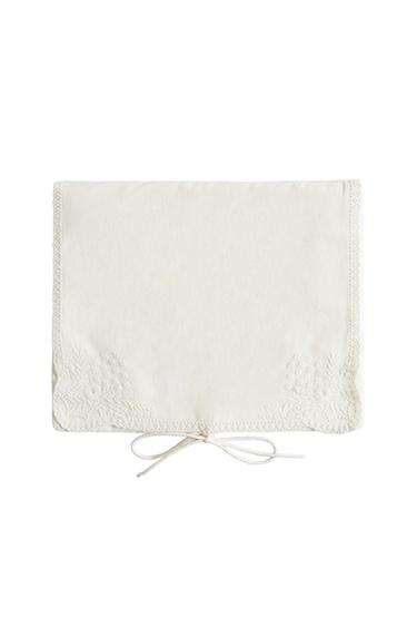EMBROIDERED COTTON PYJAMA BAG - Ivory by Zara