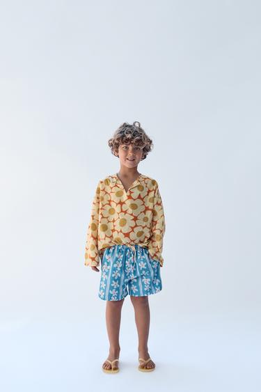 2-14 YEARS/ LIMITED EDITION FLORAL SWIM SHORTS - Light blue by Zara