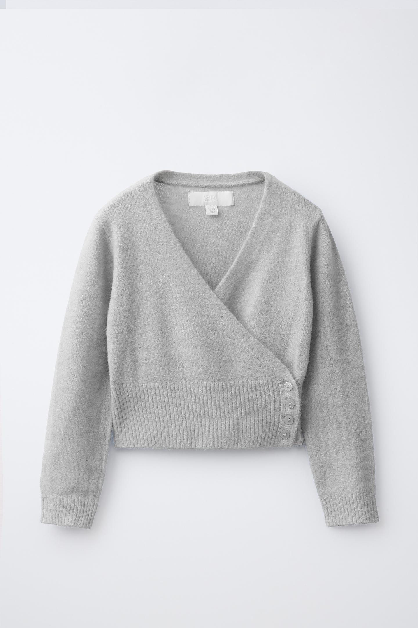 Детский кардиган Zara Double-Breasted, цвет: Светлый серый