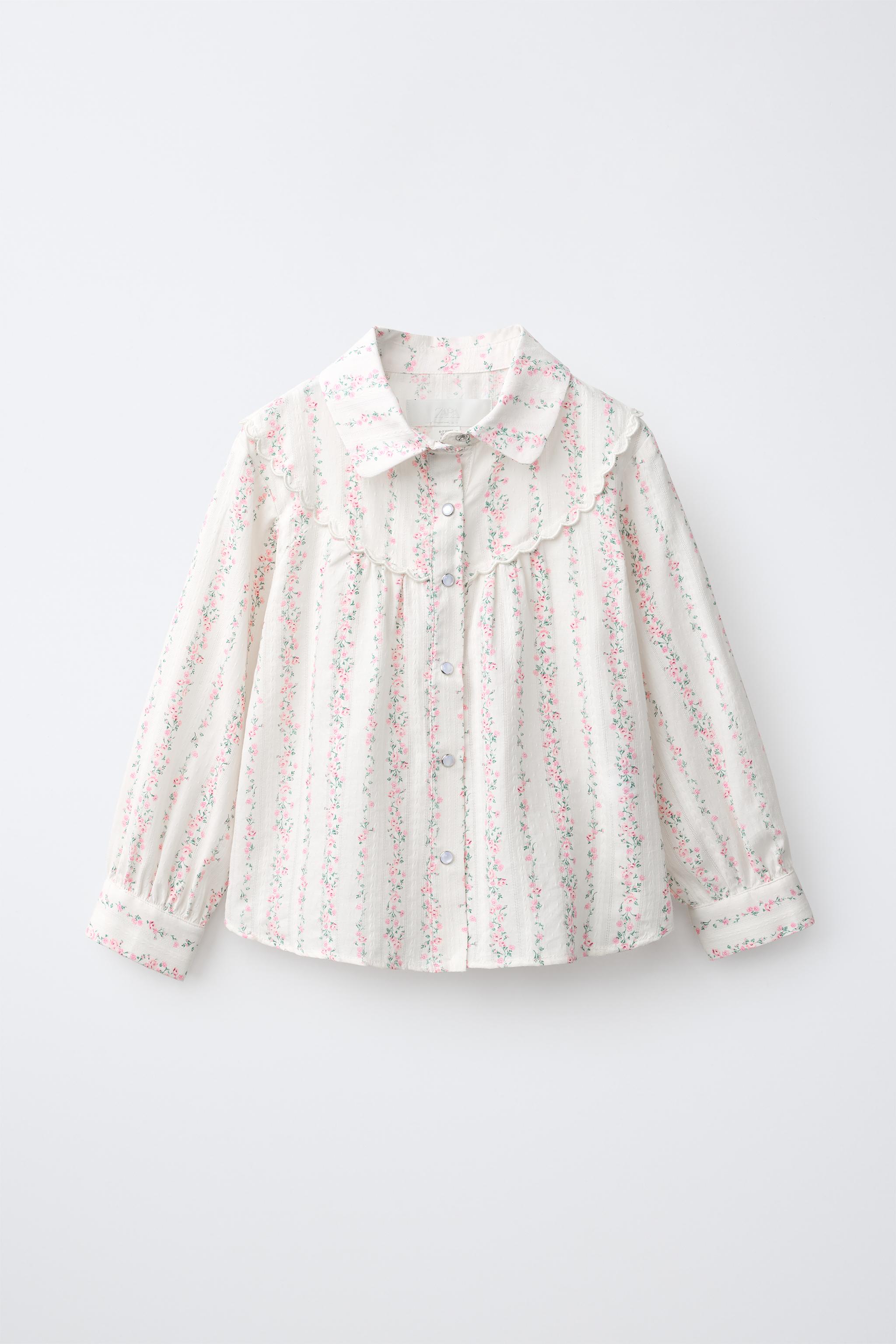 FLORAL PRINT SHIRT — Ecru