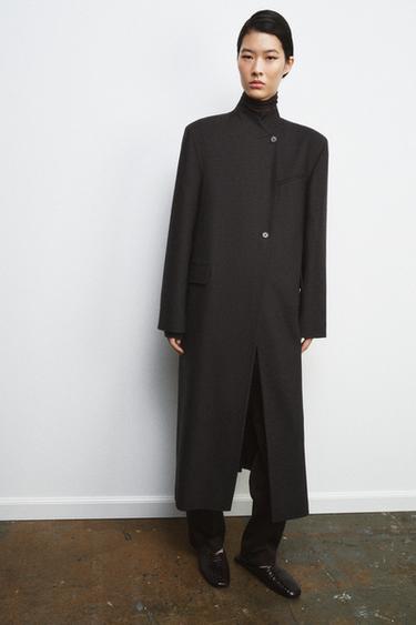 WOOL TWILL COAT ZW COLLECTION LIMITED EDITION - Brown by Zara