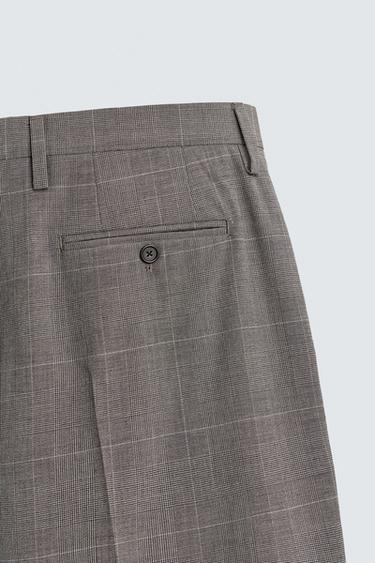 PANTALON DE COSTUME À CARREAUX - Marron de Zara - Image 7