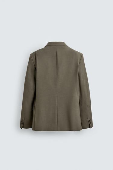 VESTE DE COSTUME À BOUTONNAGE CROISÉ - Vert de Zara - Image 7
