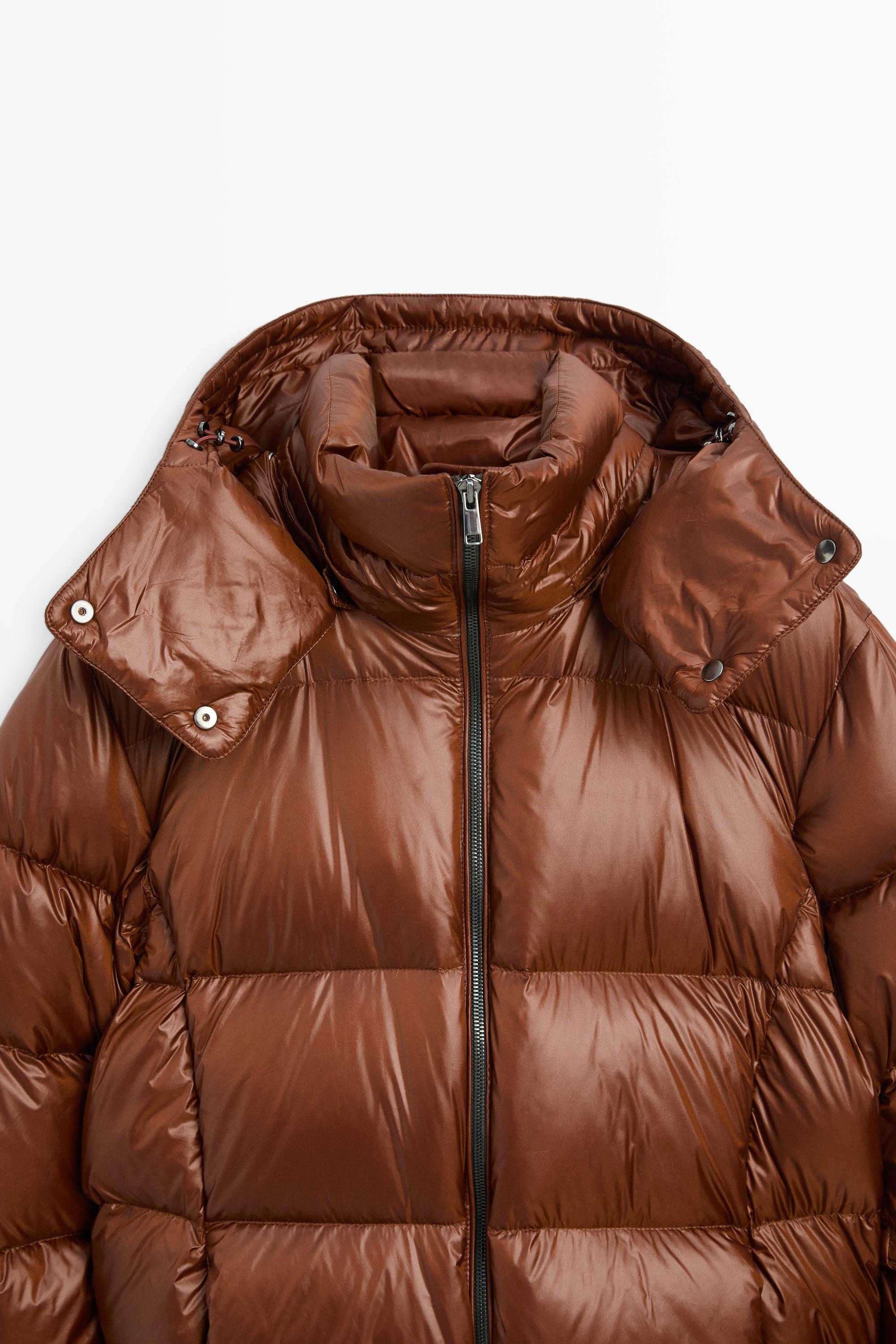 Satin finish down jacket
