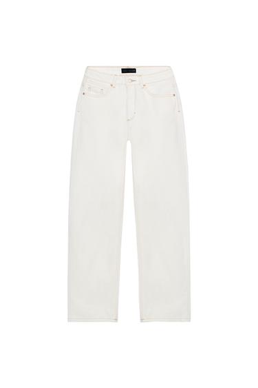 Zara Z.03 STRAIGHT HIGH-WAIST LONG LENGTH JEANS - White