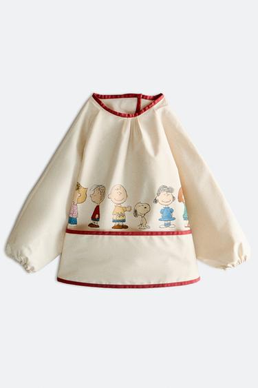 CHILDREN'S PEANUTS™ BIB WITH SLEEVES - Cream by Zara