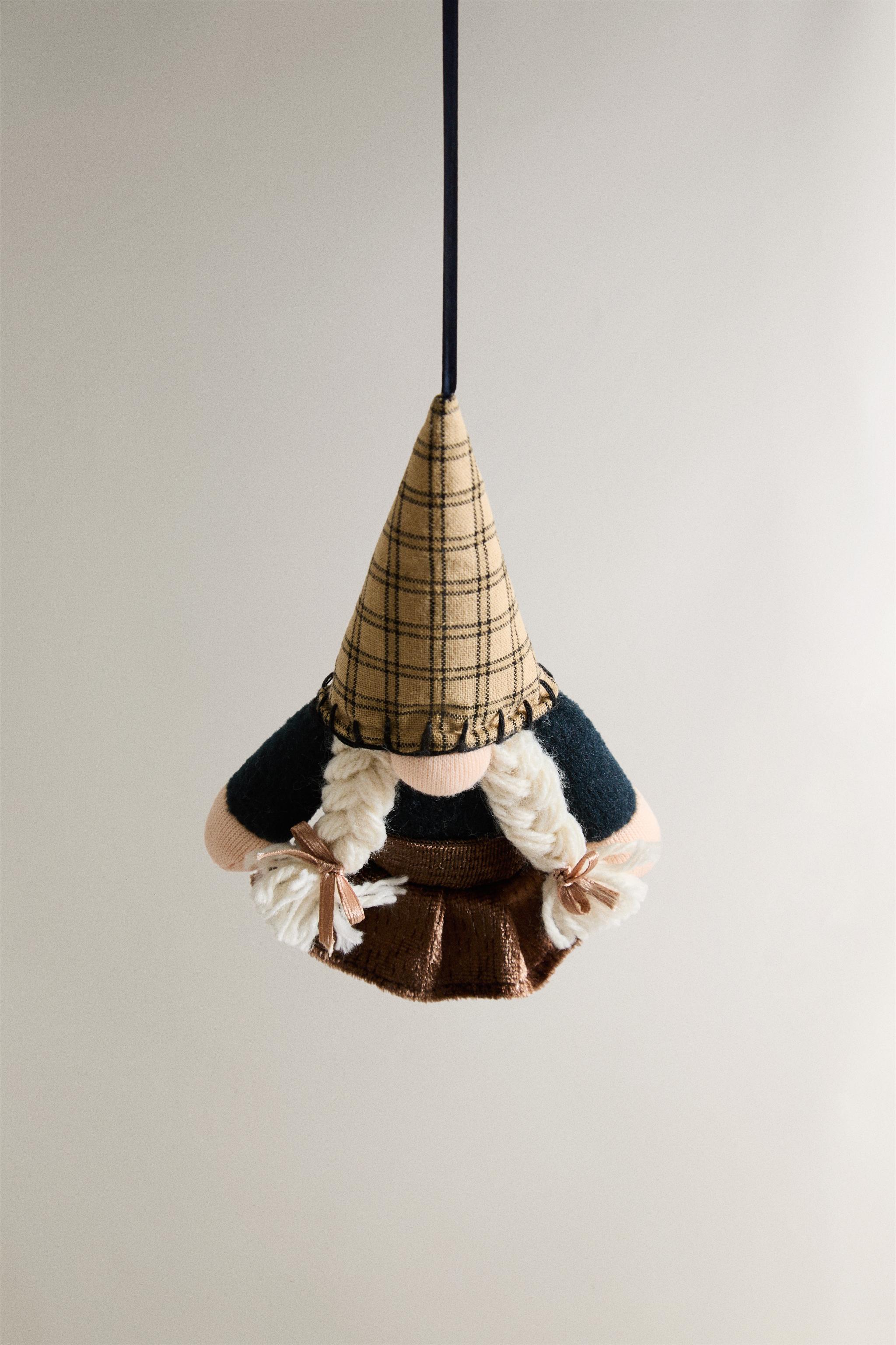 CHRISTMAS TREE ORNAMENT GNOME WITH BRAIDS