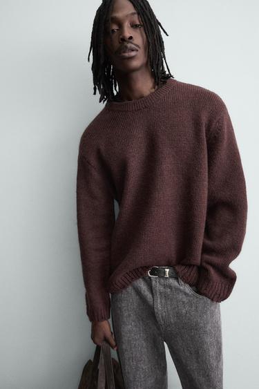 RIPPED-EFFECT JUMPER - Burgundy by Zara - Image 4