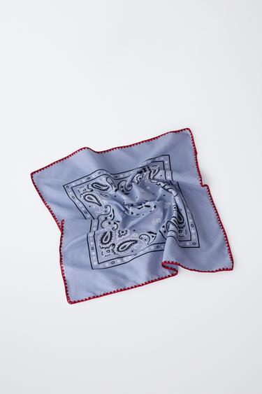 BANDANA CACHEMIRE EN CONTRASTE - Bleu clair de Zara - Image 1